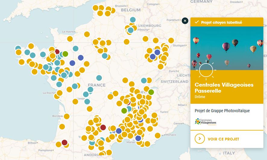 Carte projets Energie Partagée